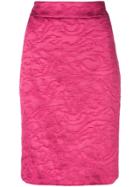 Armani Collezioni Jacquard Pencil Skirt - Pink & Purple