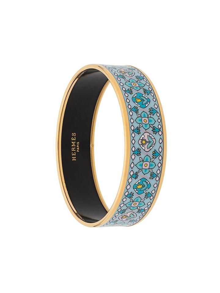 Hermès Pre-owned Floral Pattern Bangle - Blue