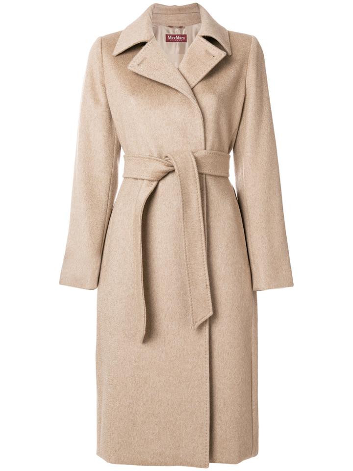 Max Mara Studio Emerson Belted Coat - Nude & Neutrals