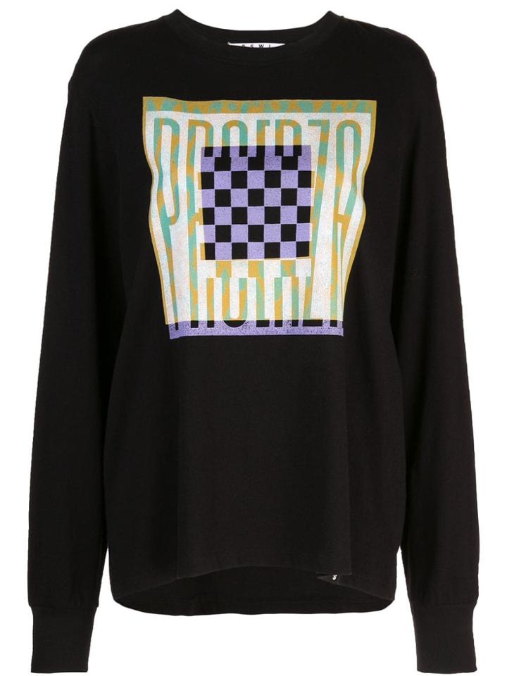 Proenza Schouler Pswl Photocopy Logo Long Sleeve T-shirt - Black