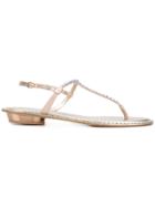 Le Silla Sequin Embellished Sandals - Nude & Neutrals