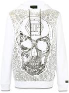 Philipp Plein Skull Embroidered Hoody - White