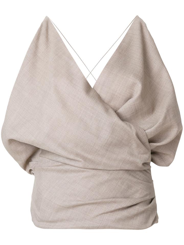 Jacquemus Draped Camisole Top - Nude & Neutrals