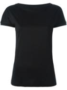 Eleventy Boat Neck T-shirt, Women's, Size: Small, Black, Cotton