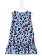Msgm Kids - Animal Print Dress - Kids - Silk - 10 Yrs, Blue