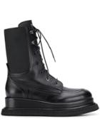 Premiata Lace-up Mid-calf Boots - Black
