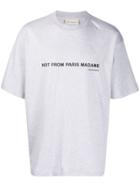 Drôle De Monsieur Slogan Print T-shirt - Grey
