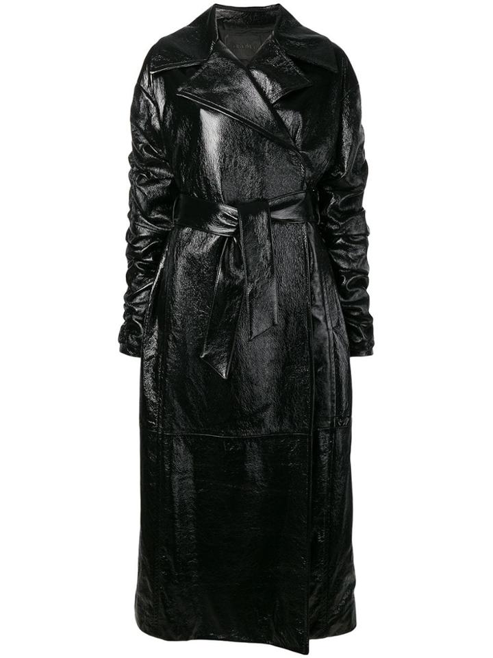 Drome Belted Long Trench Coat - Black