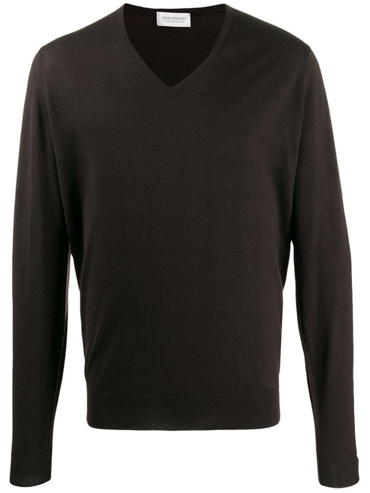 John Smedley V-neck Jumper - Brown