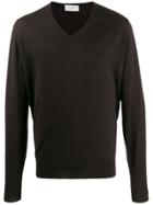 John Smedley V-neck Jumper - Brown