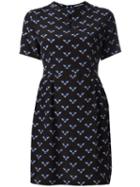Markus Lupfer Bumble Bee Print Dress, Women's, Size: Small, Black, Silk