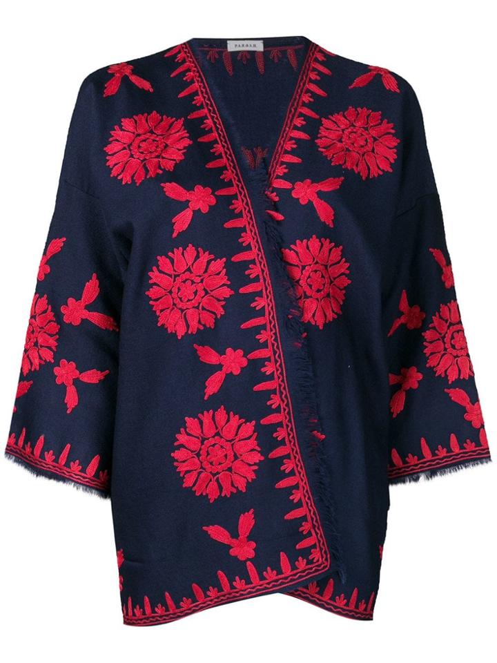 P.a.r.o.s.h. Floral Embroidered Jacket - Blue