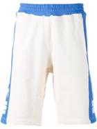 Msgm Side-panel Logo Shorts, Men's, Size: Large, White, Cotton