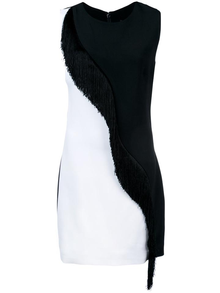 Cushnie Et Ochs Colour Block Fringed Dress - Black