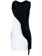 Cushnie Et Ochs Colour Block Fringed Dress - Black