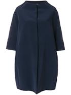 Gianluca Capannolo Cropped Sleeve Collarless Coat - Blue