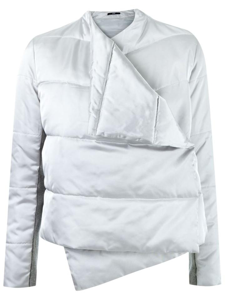 Uma Raquel Davidowicz Wrap Around Padded Jacket, Women's, Size: 42, Grey, Polyester/acetate