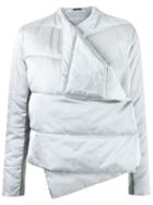 Uma Raquel Davidowicz Wrap Around Padded Jacket, Women's, Size: 42, Grey, Polyester/acetate