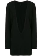 Unravel Project Deep V-neck Knitted Dress - Black