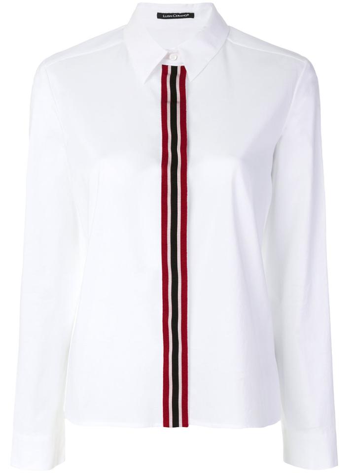 Luisa Cerano Contrast Striped Shirt - White