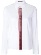 Luisa Cerano Contrast Striped Shirt - White