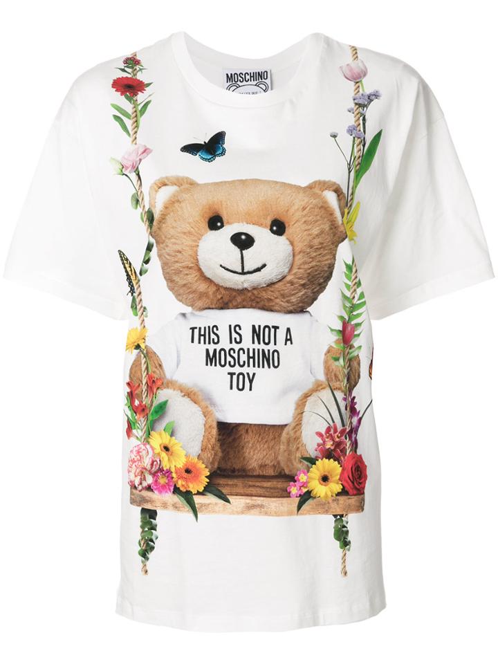 Moschino Floral Teddy Bear Motif T-shirt - White