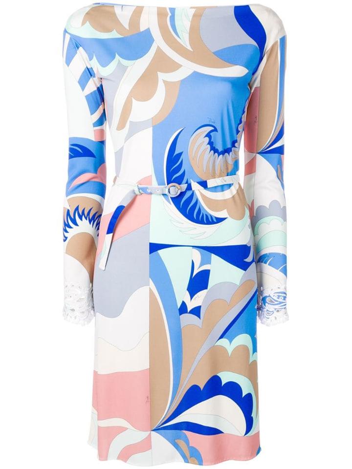 Emilio Pucci Acapulco Print Embroidered Dress - Blue