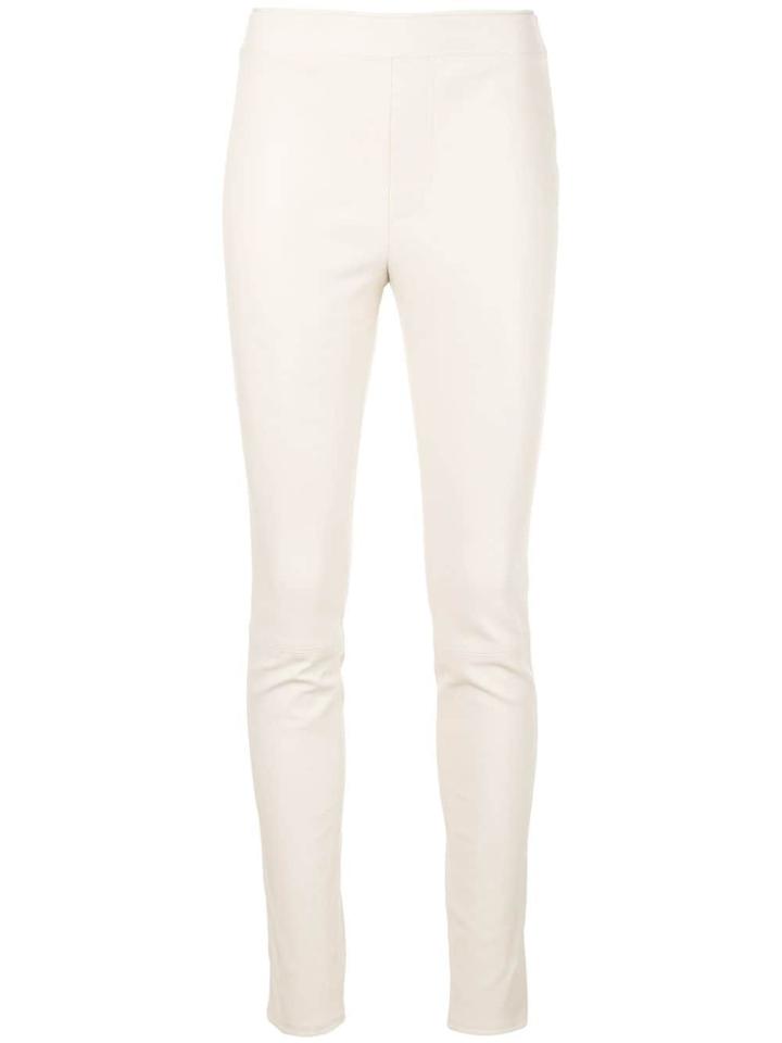 Helmut Lang Skinny Lambskin Trousers - Neutrals