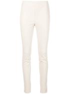 Helmut Lang Skinny Lambskin Trousers - Neutrals