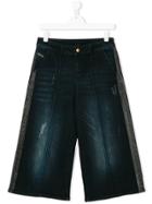 Diesel Kids Wide-leg Glitter Trim Jeans - Blue