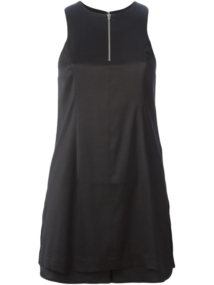 T By Alexander Wang Layered Playsuit, Women's, Size: 6, Black, Silk/spandex/elastane