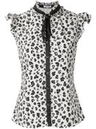 Guild Prime - Leopard Print Sleeveless Shirt - Women - Polyester - 34, White, Polyester