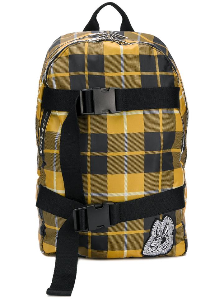 Mcq Alexander Mcqueen Plaid Logo Backpack - Yellow & Orange