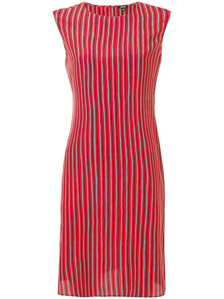 Aspesi Striped Silk Dress - Red