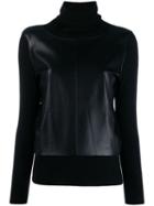 Snobby Sheep Panelled Turtleneck Jumper - Black