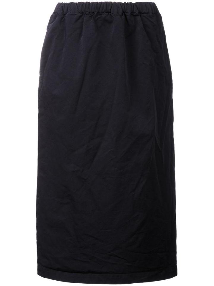 Comme Des Garçons Comme Des Garçons Elasticated Waist Midi Skirt, Women's, Size: Small, Blue, Polyester