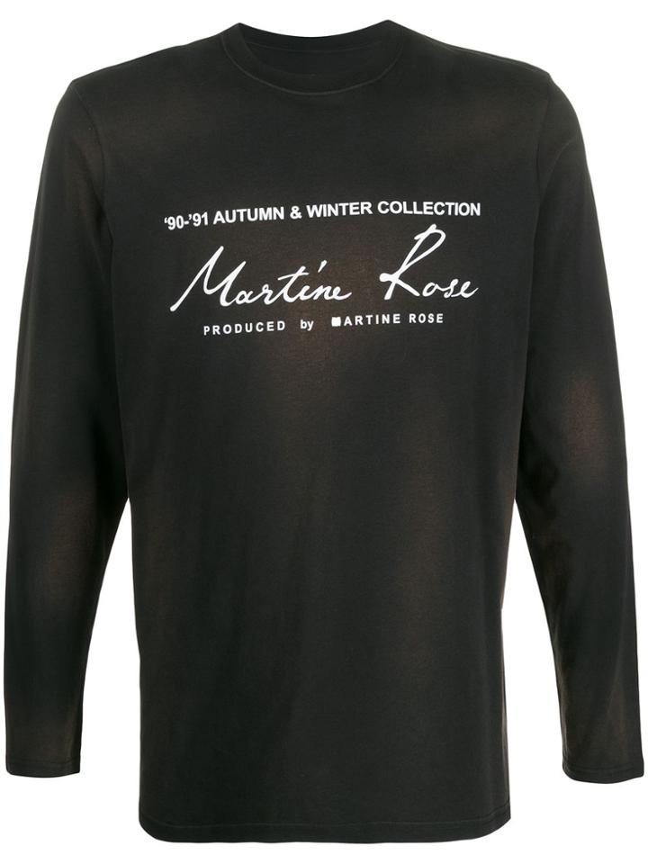 Martine Rose Logo Print Jersey Top - Black