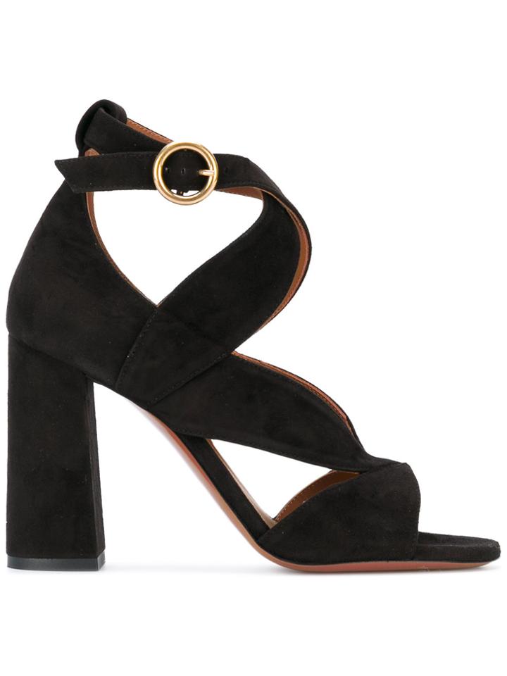 Chloé Graphic Leaves Detail Sandals - Black