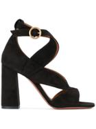 Chloé Graphic Leaves Detail Sandals - Black