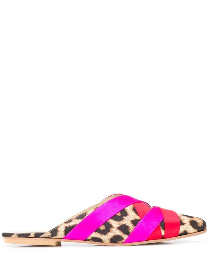 Gia Couture Ribbon Mules - Pink