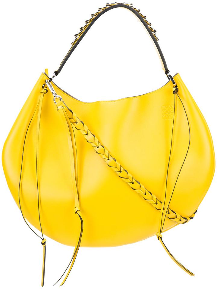 Loewe - Loops Detail Shoulder Bag - Women - Leather - One Size, Yellow/orange, Leather