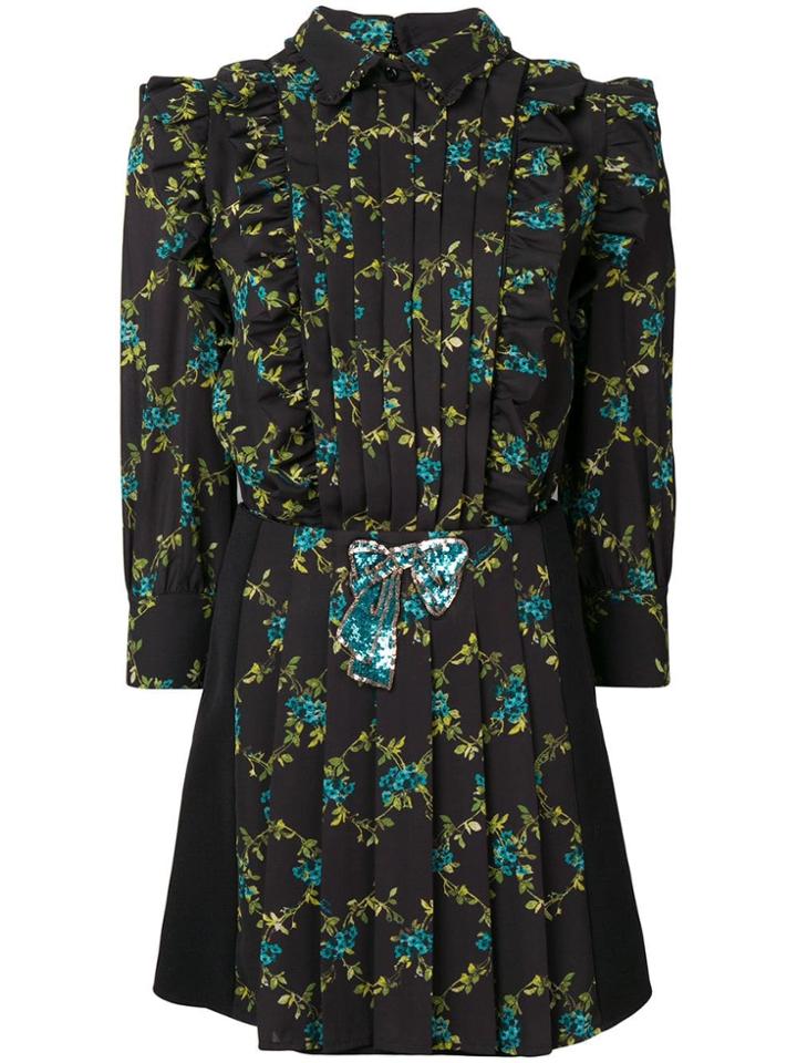 Elisabetta Franchi Pleated Shirt Dress - Black