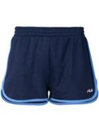 Fila Logo Embroidered Track Shorts - Blue
