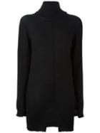 Damir Doma Slit Seam Turtle Neck Jumper, Women's, Size: Small, Black, Virgin Wool