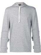 Comme Des Garçons Homme Plus Buckled Sleeve Hoodie, Men's, Size: Small, Grey, Cotton