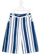 Miss Blumarine - Striped Trousers - Kids - Cotton/polyester - 12 Yrs, White