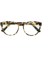 Mykita 'teresa' Glasses With Clip-on Shades - Brown
