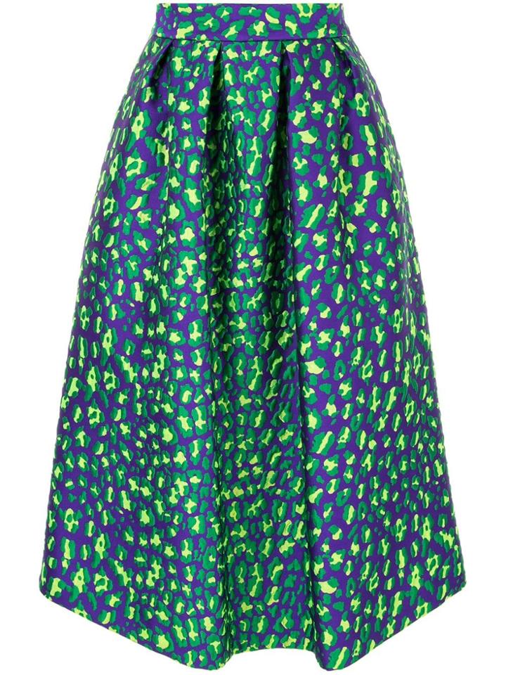 P.a.r.o.s.h. Pleated Brocade Skirt - Purple