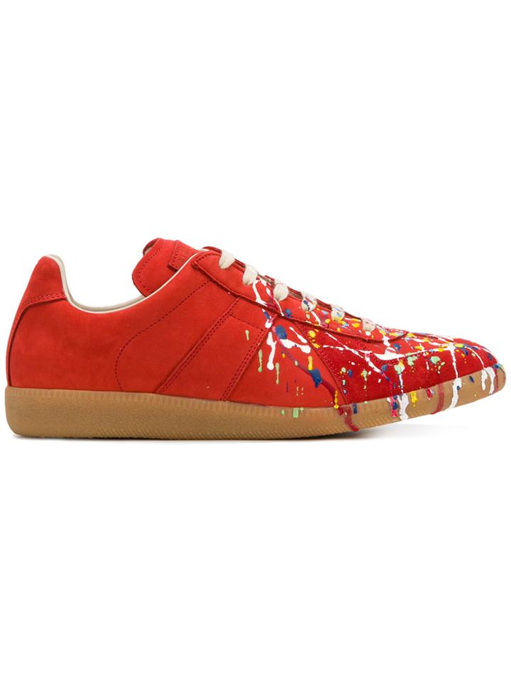 Maison Margiela Replica Paint Design Sneakers - Red