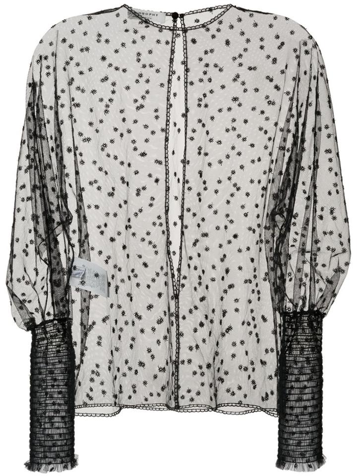 Philosophy Di Lorenzo Serafini Sheer Scalloped Detail Blouse - Black